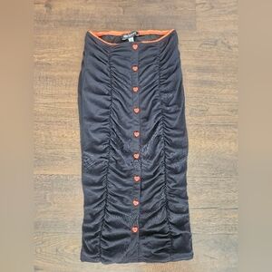 Urban Outfitters Black Skirt with Red Heart Accents